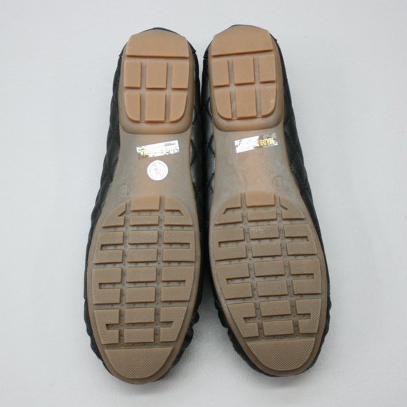 Ball-Band Ladies 10 Flare Black Slip-on Flats Moc-toe Quilted Moccasin Loafers - Picture 8 of 10
